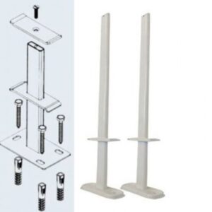Panel Radyatör Ayağı / Yer Konsolu 30 cm Yere Sabitleme Beyaz 1 Çift (2 Adet)