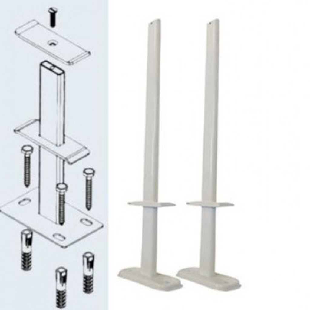 Panel Radyatör Ayağı / Yer Konsolu 30 cm Yere Sabitleme Beyaz 1 Çift (2 Adet)